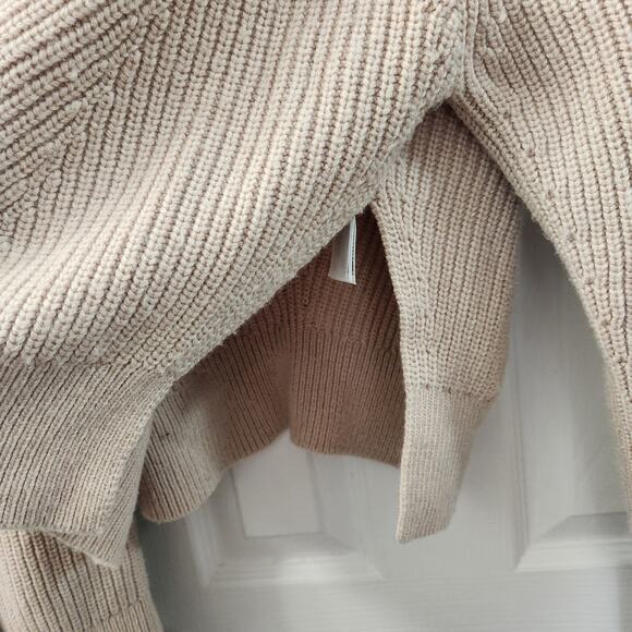 AllSaints Wool Cashmere Blend Knit Sweater M Cozycore Fall Neutral Casual School - Picture 4 of 7